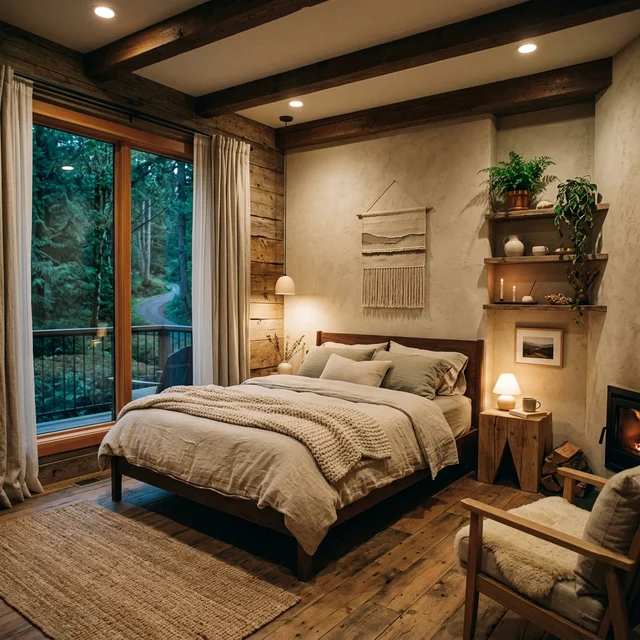 Habitaciones confortables y diseño cálido para el descanso en retiros holísticos