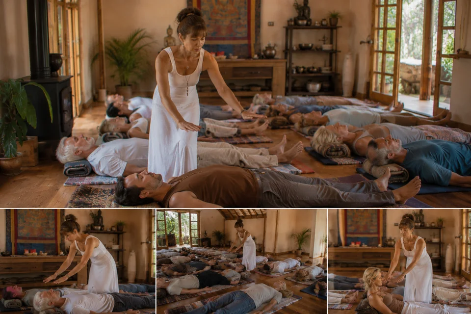 Práctica de meditación guiada y momentos de silencio reparador al aire libre